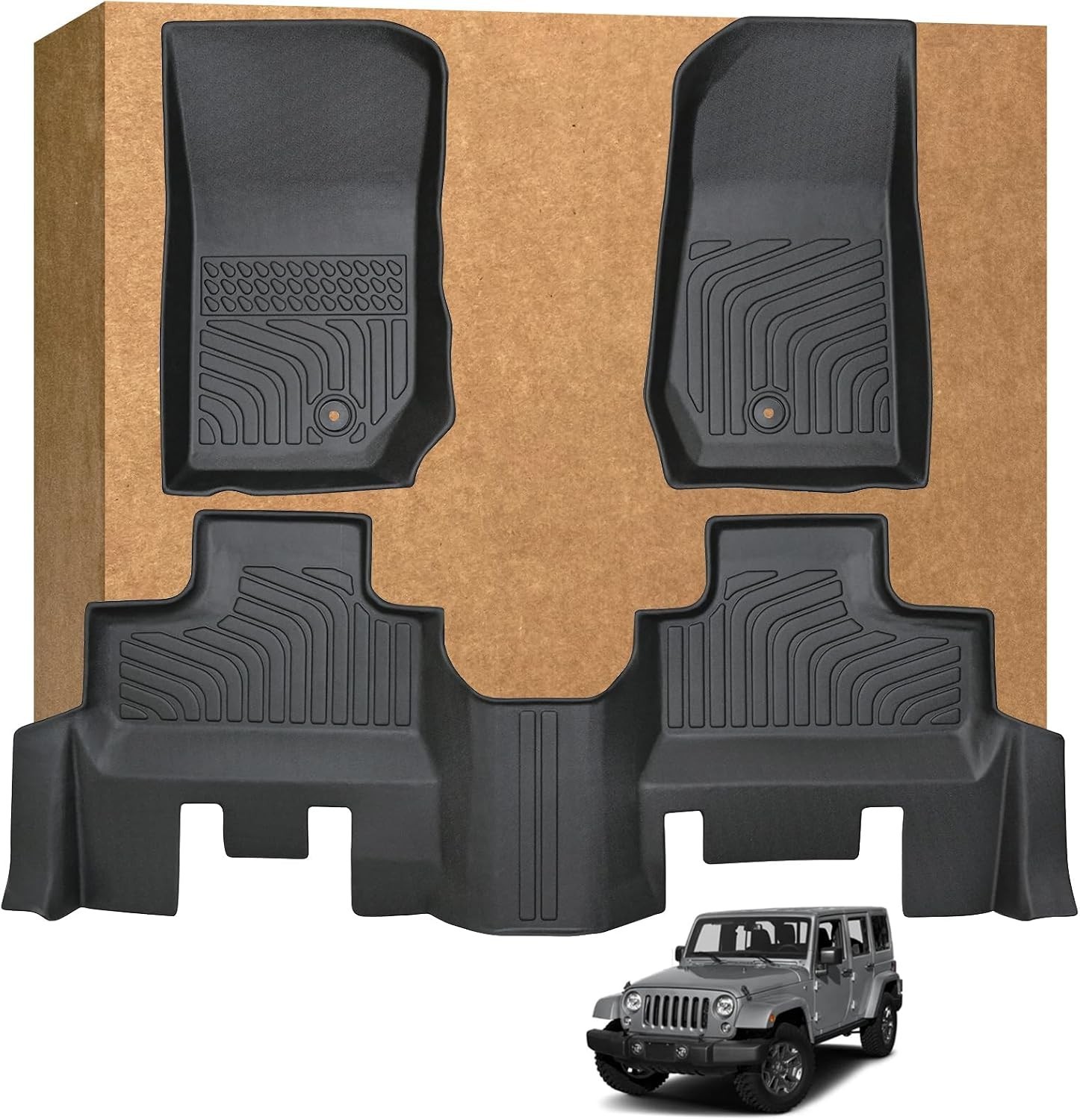 Floor Mats for Jeep Wrangler JK Unlimited 4 Door 2007-2013 (Not for JL 4XE)6