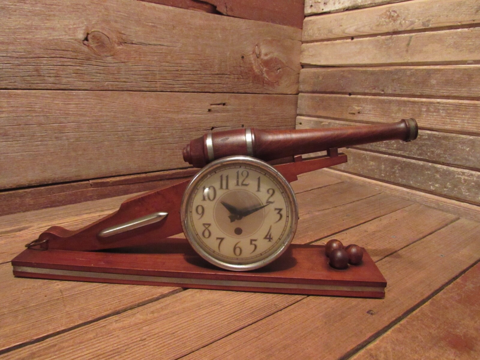 Vintage 1940's Artillary Military Cannon Clock by Howard Clock Company - Parts Vintage 1940's Artillary Military Cannon Clock by Howard Clock Company - Parts