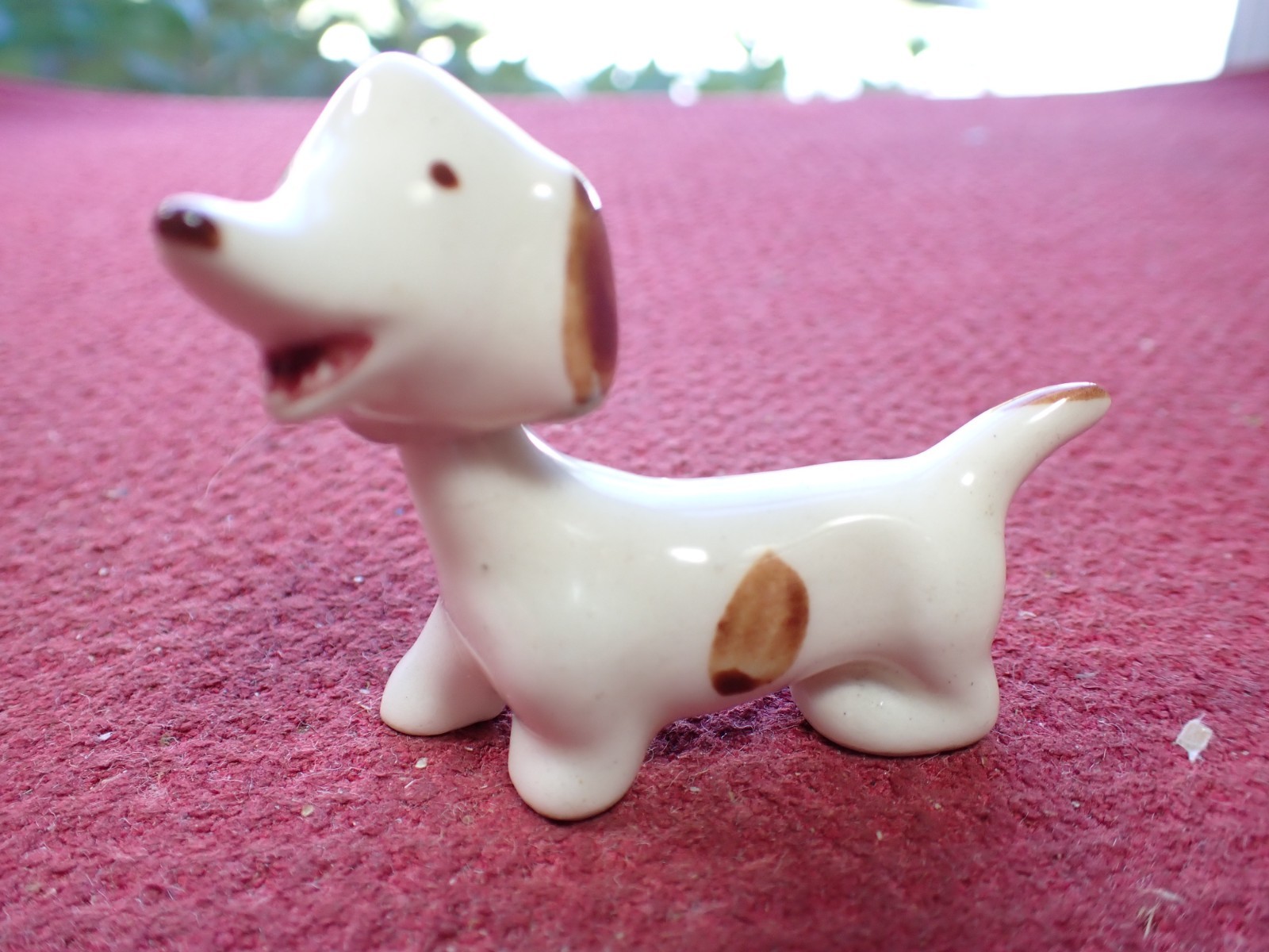 Vintage Miniature Porcelain Dachshund Wiener Dog Bobble Head Nodder Figurine Vintage Miniature Porcelain Dachshund Wiener Dog Bobble Head Nodder Figurine