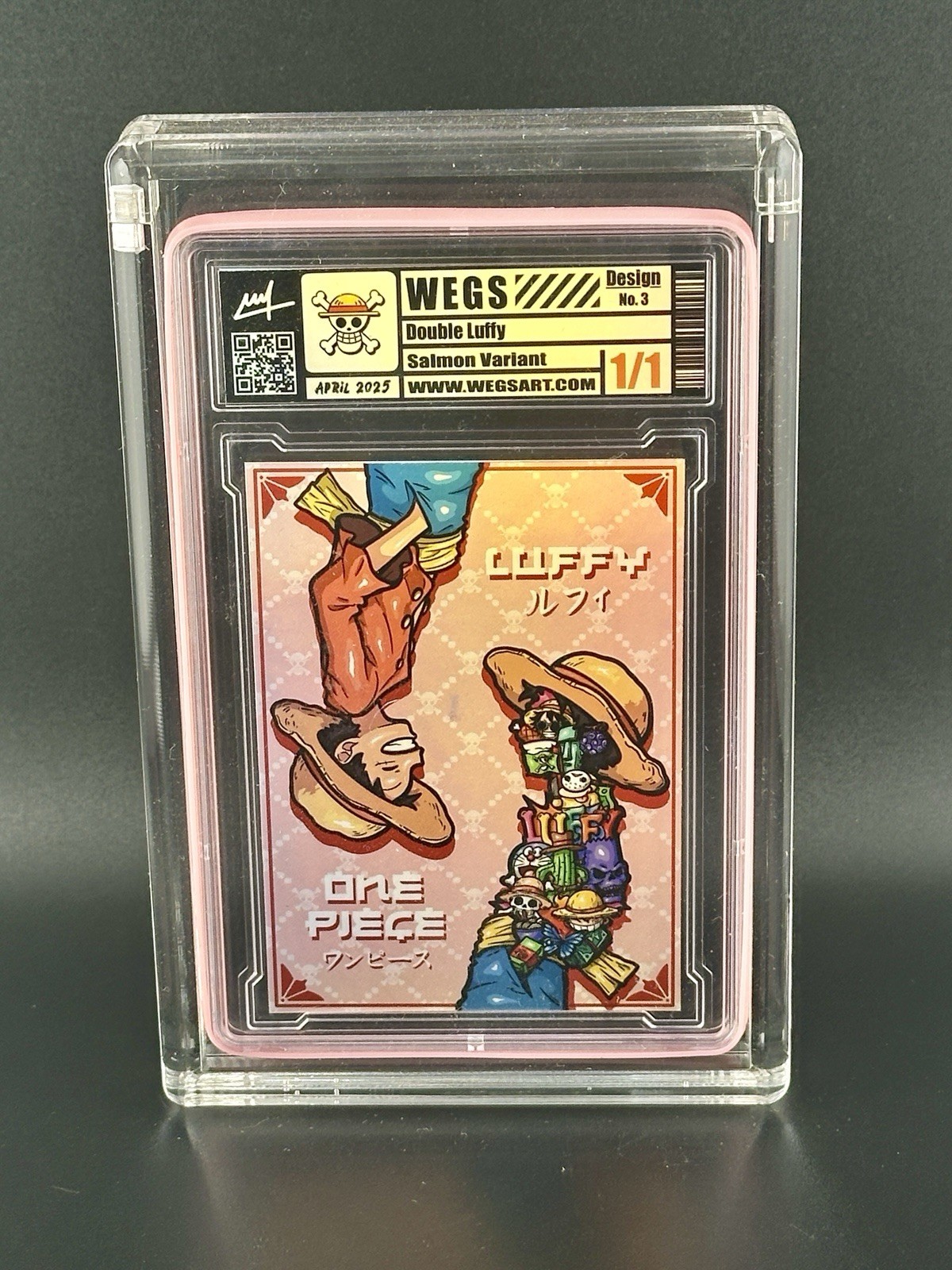 1/1, Wegs, Double Luffy, Variation: Salmon, Holo: Iridescent, Art Card, 2025 1/1, Wegs, Double Luffy, Variation: Salmon, Holo: Iridescent, Art Card, 2025