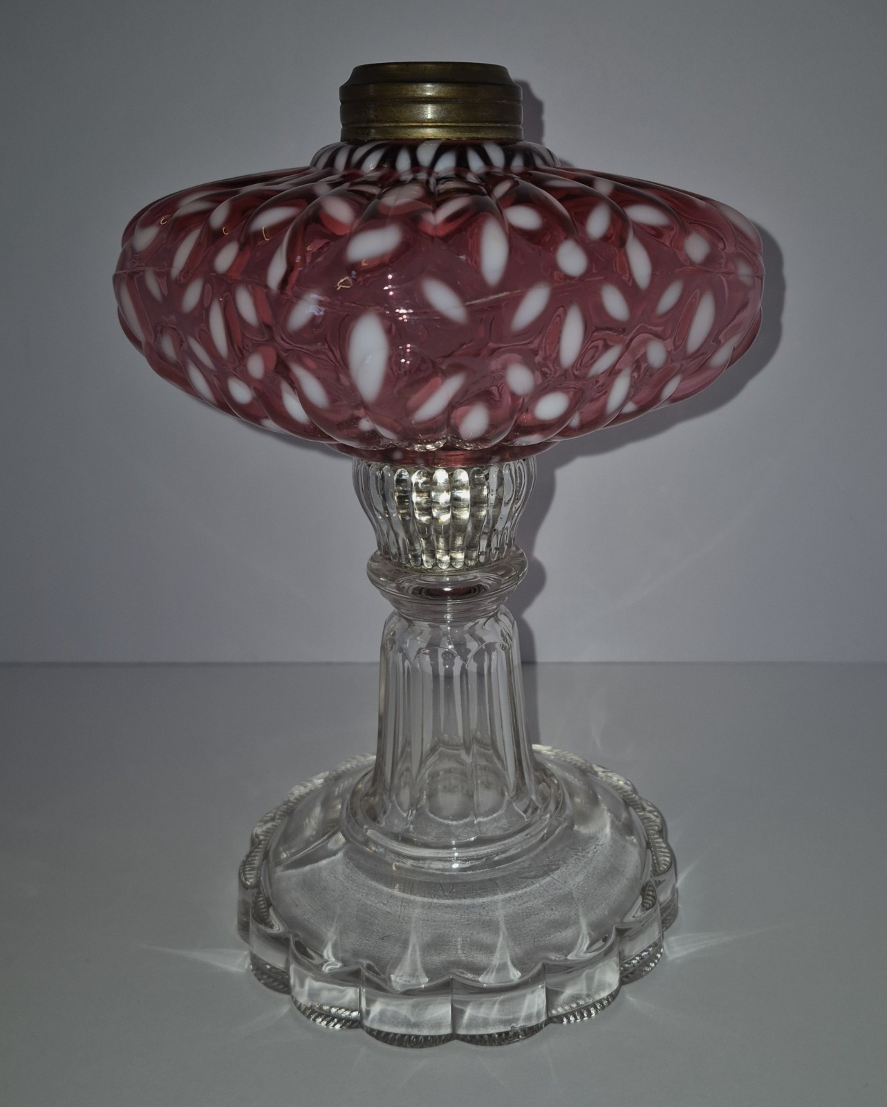 Antique Hobbs #341 Cranberry Opalescent 
