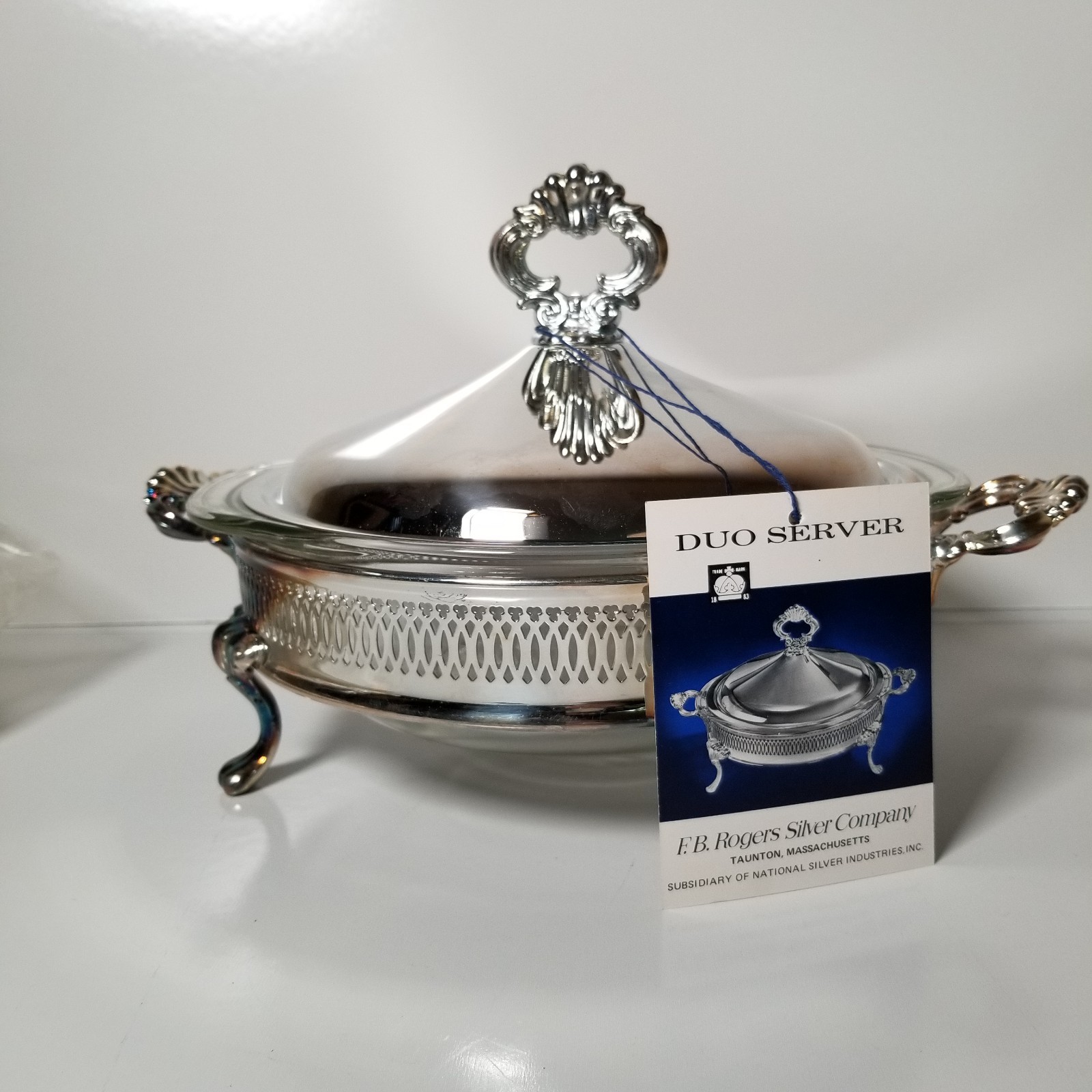 F B Rogers Silverplate Round Footed Covered Casserole Dish  