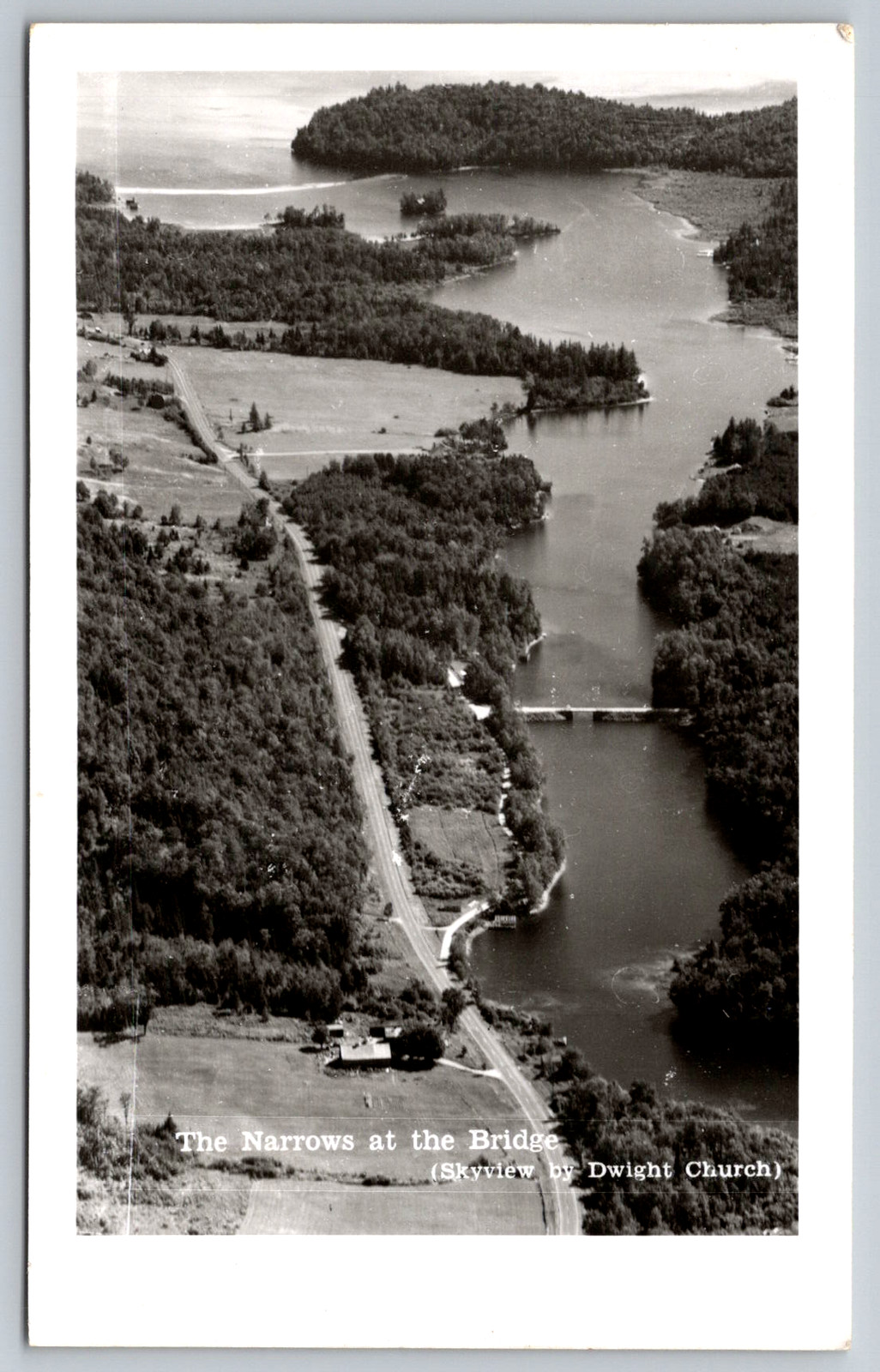 RPPC c1950s Aerial View The Narrows Chateaugay Lake Merrill New York Postcard RPPC c1950s Aerial View The Narrows Chateaugay Lake Merrill New York Postcard