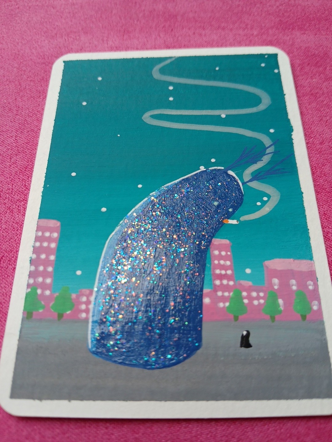 ACEO Art Card Original Artist Card ACEOcard Quiet Creature Blackbowstudio OOAK