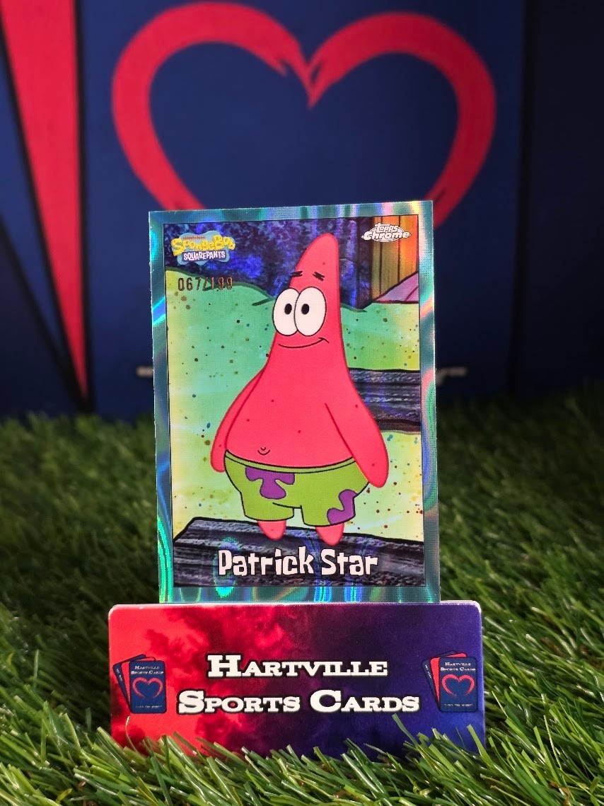 2025 Topps Chrome SpongeBob Squarepants Patrick Star Aqua Lava Refractor 67/199