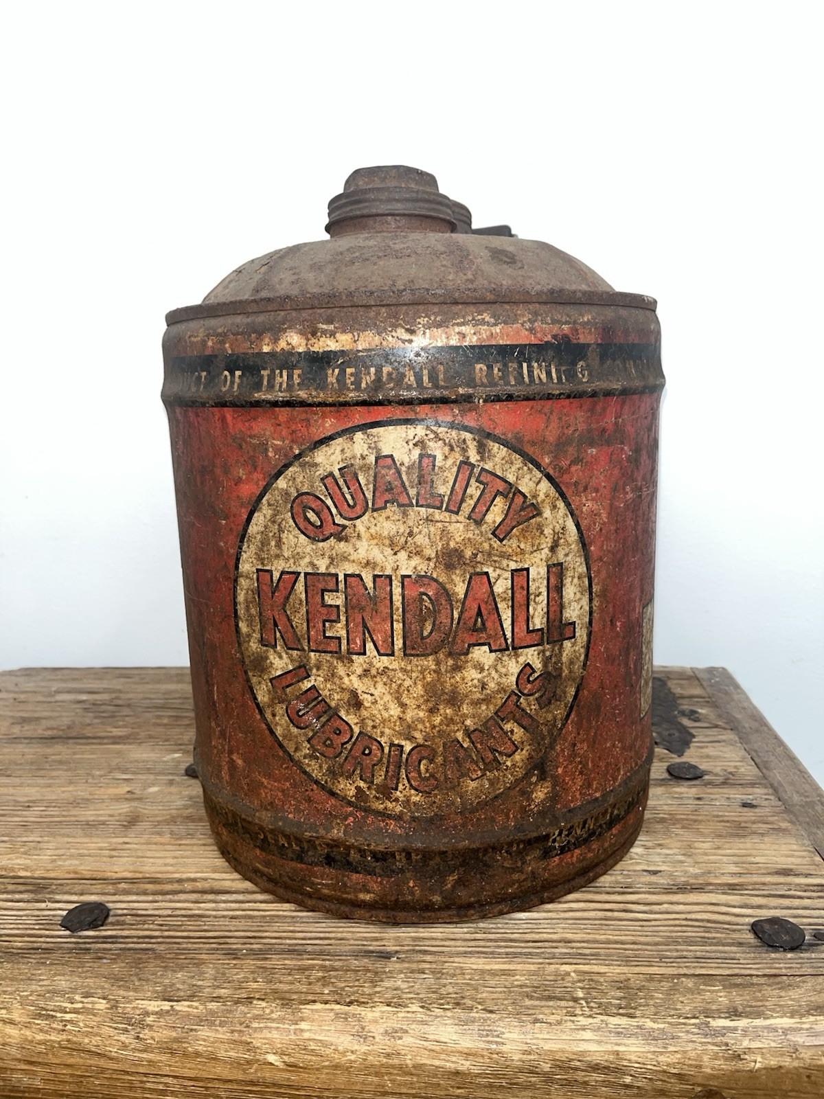 Vintage Kendall Oil 5 Gallon Oil Can