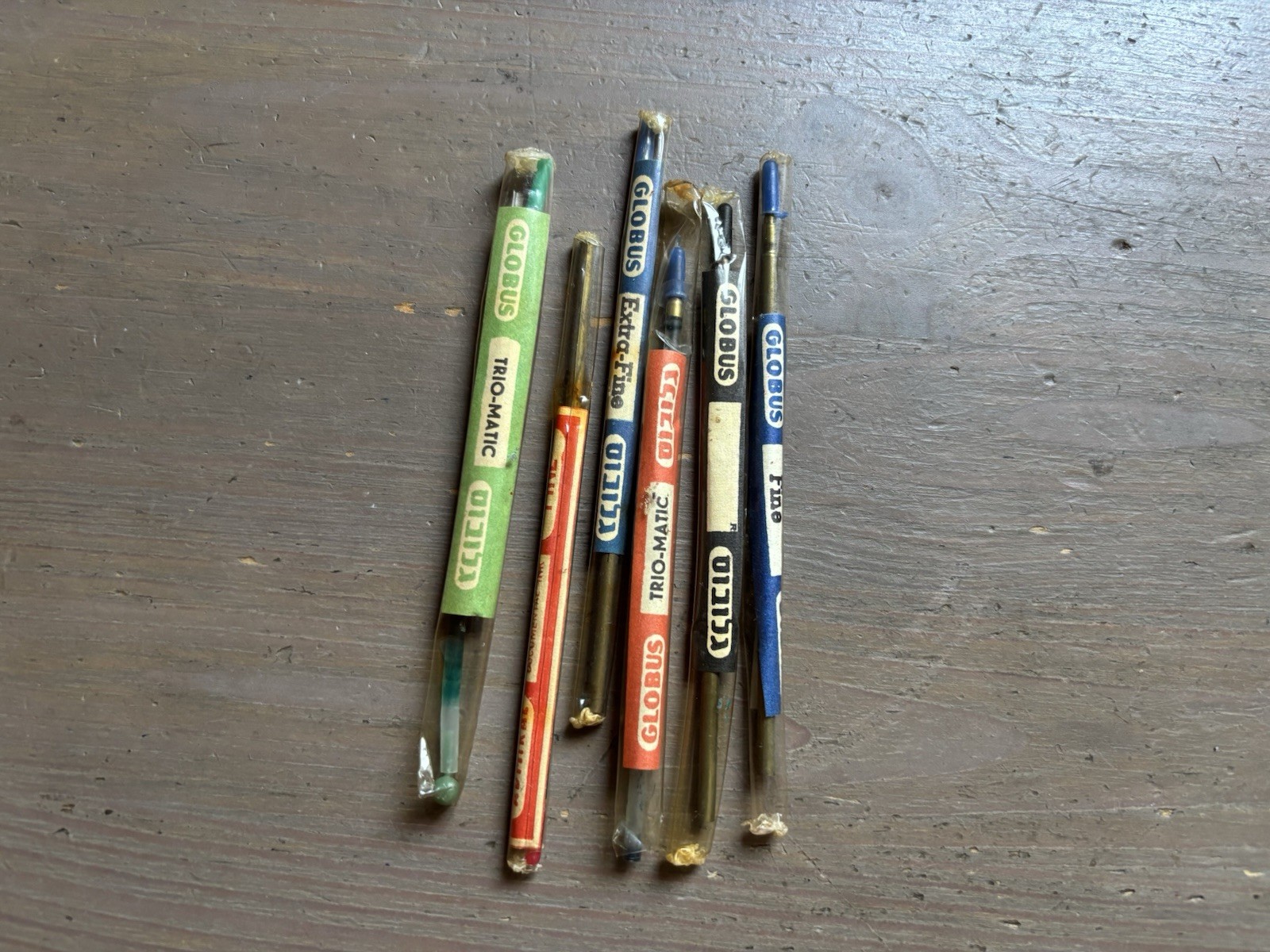 Vintage GLOBUS Pen Refills Trio-Matic Fine Extra Fine NOS Lot Israel