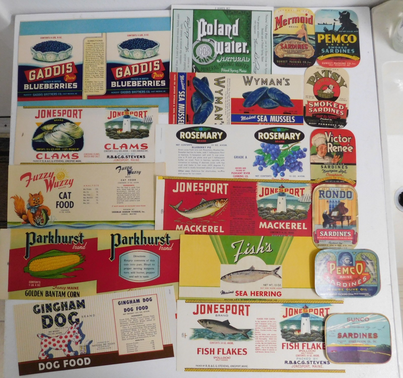 48 Different Vintage Maine Can Labels 48 Different Vintage Maine Can Labels