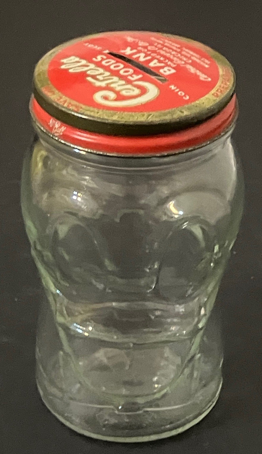rare CENTRELLA FOODS-Chicago,ILL-Donald Duck Glass Coin Bank by Hazel Atlas rare CENTRELLA FOODS-Chicago,ILL-Donald Duck Glass Coin Bank by Hazel Atlas