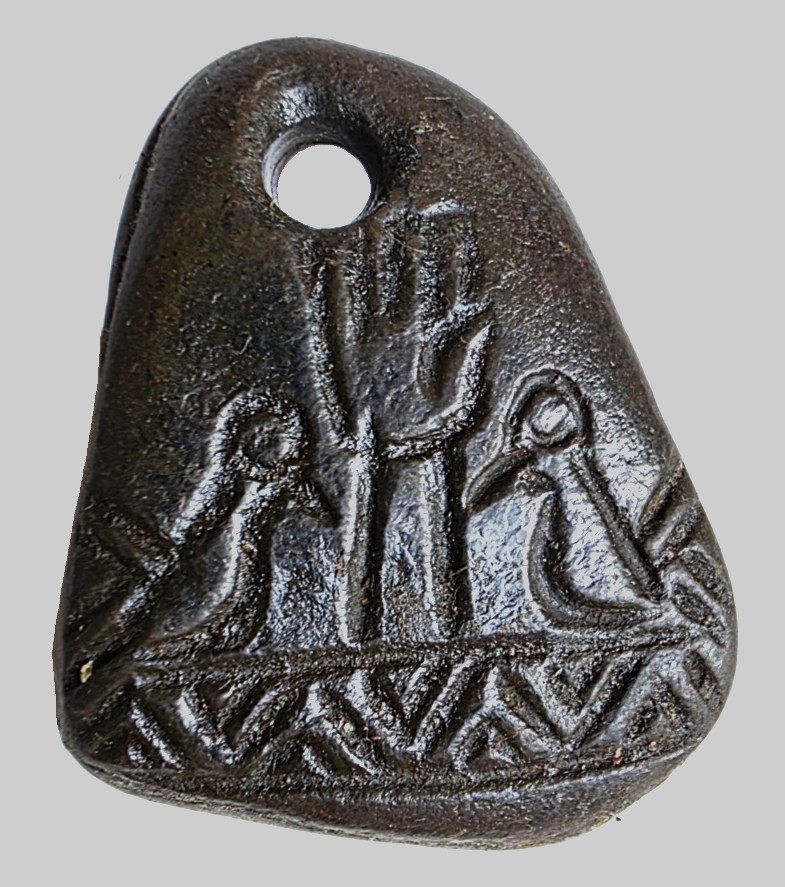 Ancient Carthage Punic Carved Gemstone Pendant Amulet Hand Sacred Birds Totem