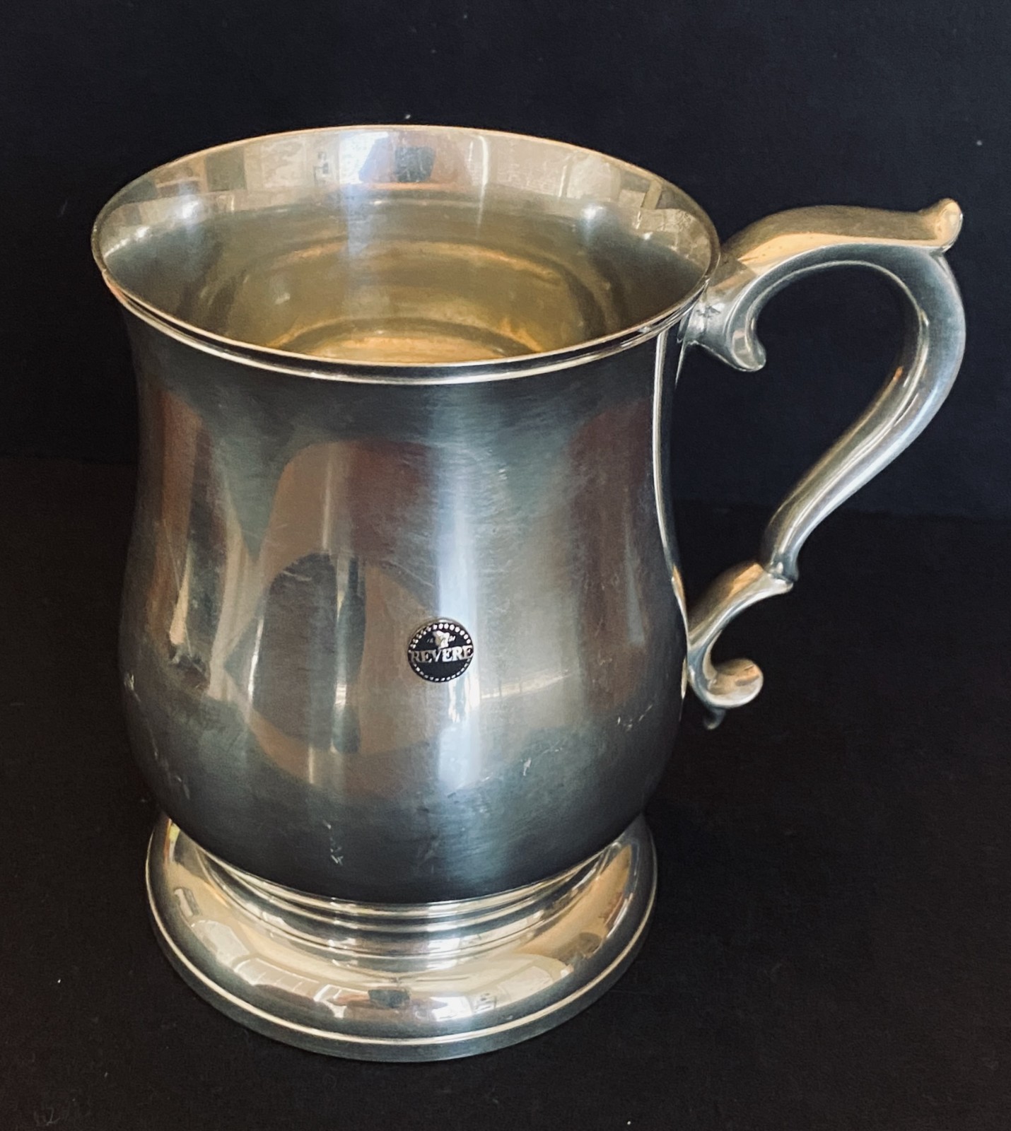 VINTAGE WILLIAMSBURG STIEFF Revere Lenox Pewter Tulip Shape Tankard Mug CW55-20 VINTAGE WILLIAMSBURG STIEFF Revere Lenox Pewter Tulip Shape Tankard Mug CW55-20