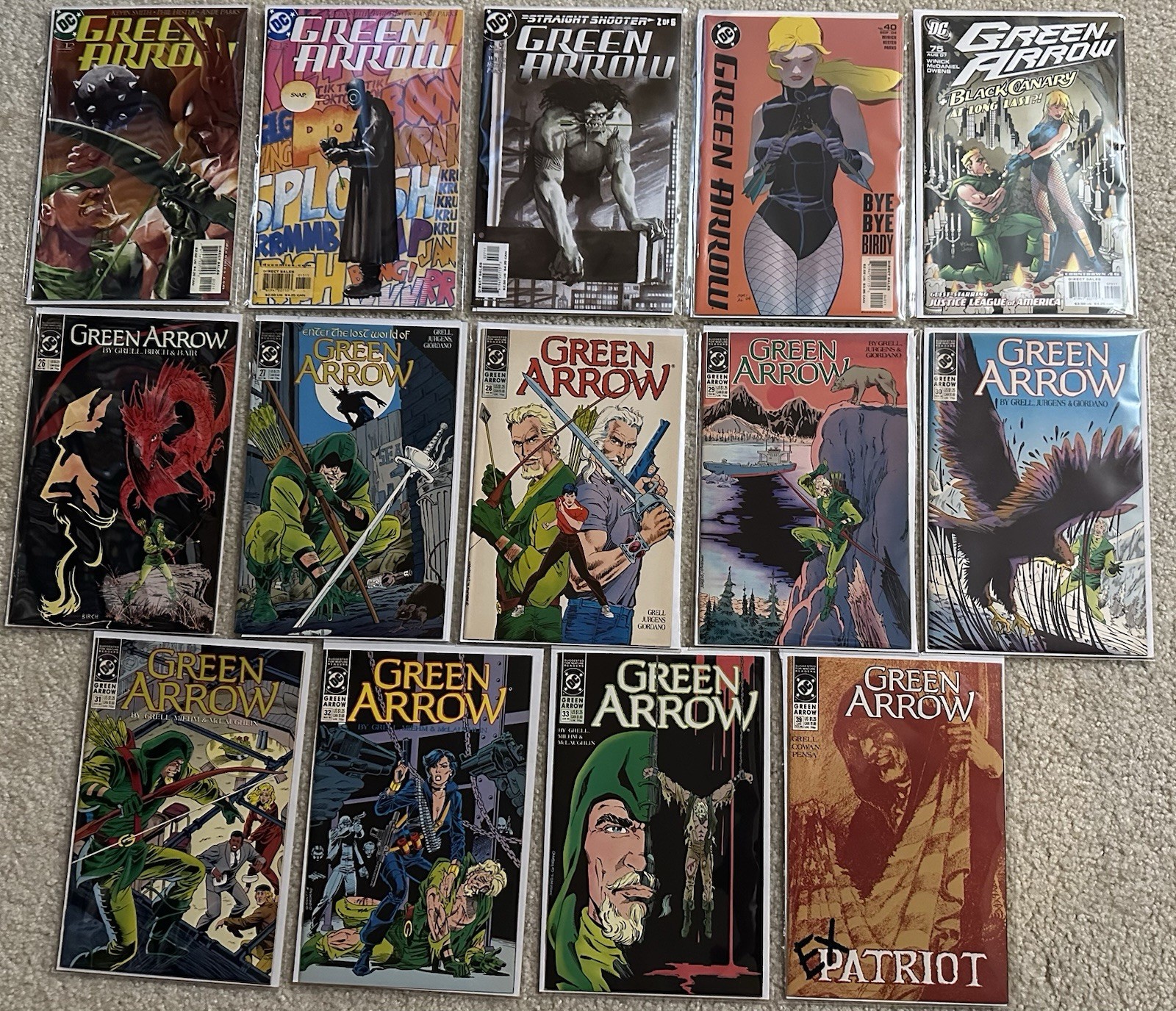 Green Arrow Comic Book Lot - 14 Total Comics DC Comics 1989-1990, 2002-2007