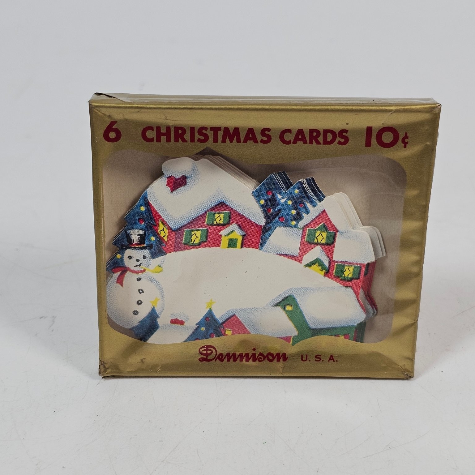 Vintage Dennison Christmas Cards Snowman Original Box New Old Stock Vintage Dennison Christmas Cards Snowman Original Box New Old Stock