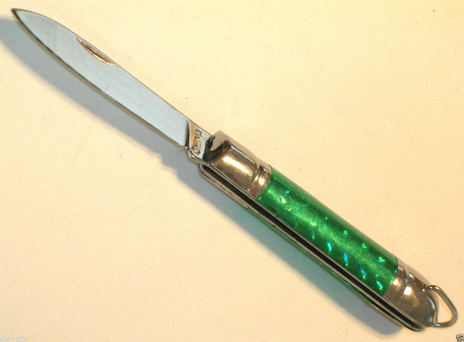 GORGEOUS VINTAGE 1940s POCKET KNIFE FROM A 50¢ VENDING MACHINE ~ METALLIC GREEN*