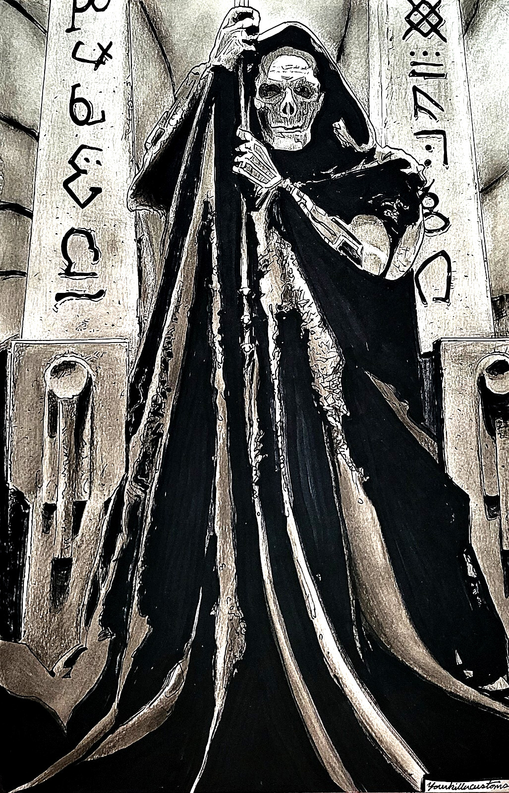 SKELETOR 1987 MASTERS OF THE UNIVERSE Movie Frank Langella Original He-Man Art SKELETOR 1987 MASTERS OF THE UNIVERSE Movie Frank Langella Original He-Man Art