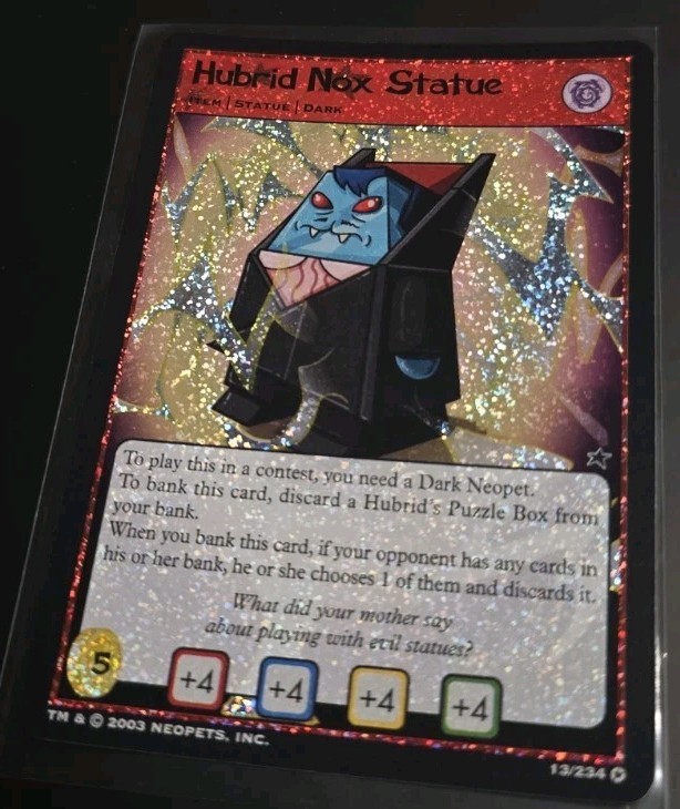 HUBRID NOX STATUE HOLO FOIL 13 NEOPETS #13 BASE SET 2003 MINT VINTAGE HUBRID NOX STATUE HOLO FOIL 13 NEOPETS #13 BASE SET 2003 MINT VINTAGE