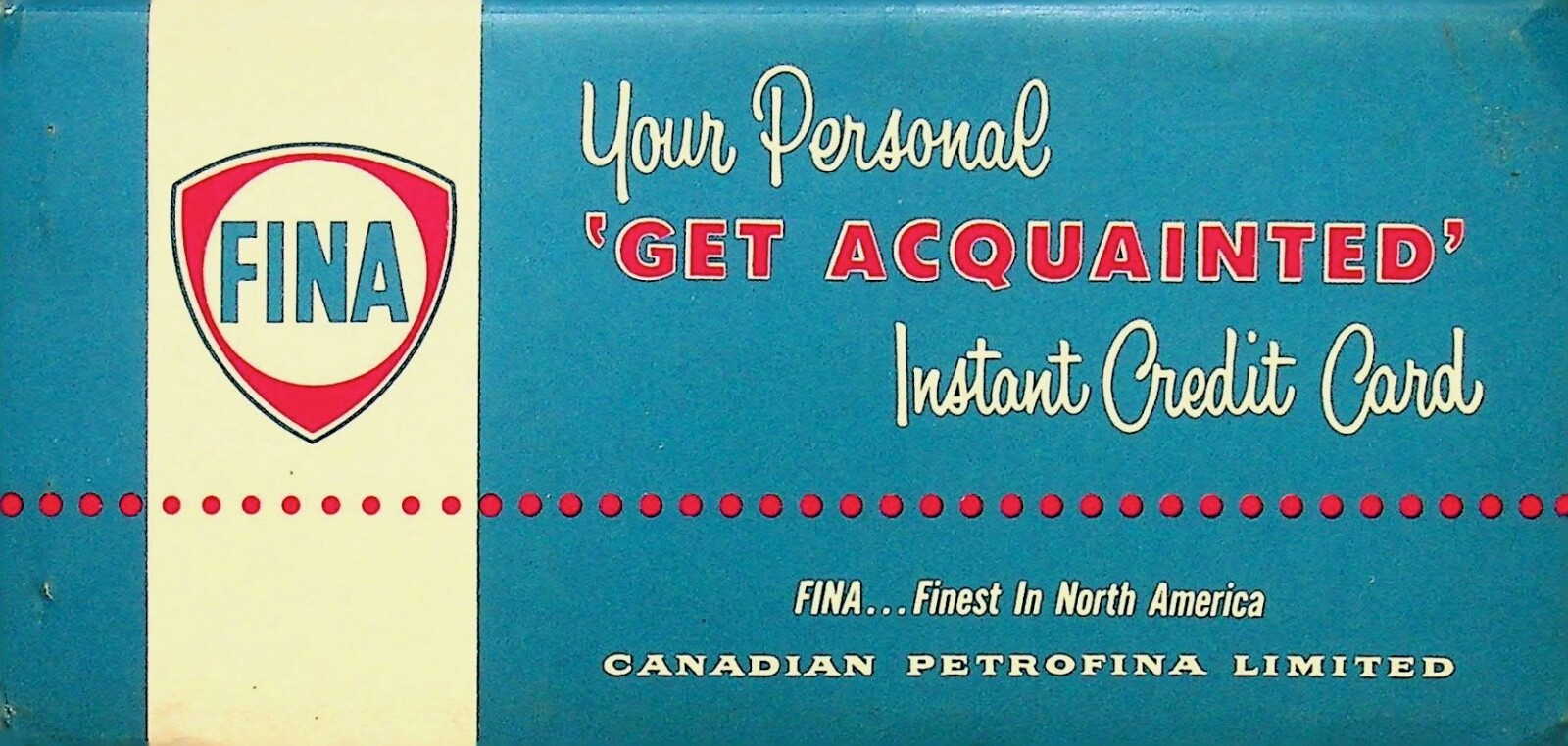 1959 FINA GET ACQUAINTED INSTANT CREDIT CARD BOOKLET - E10-A 1959 FINA GET ACQUAINTED INSTANT CREDIT CARD BOOKLET - E10-A
