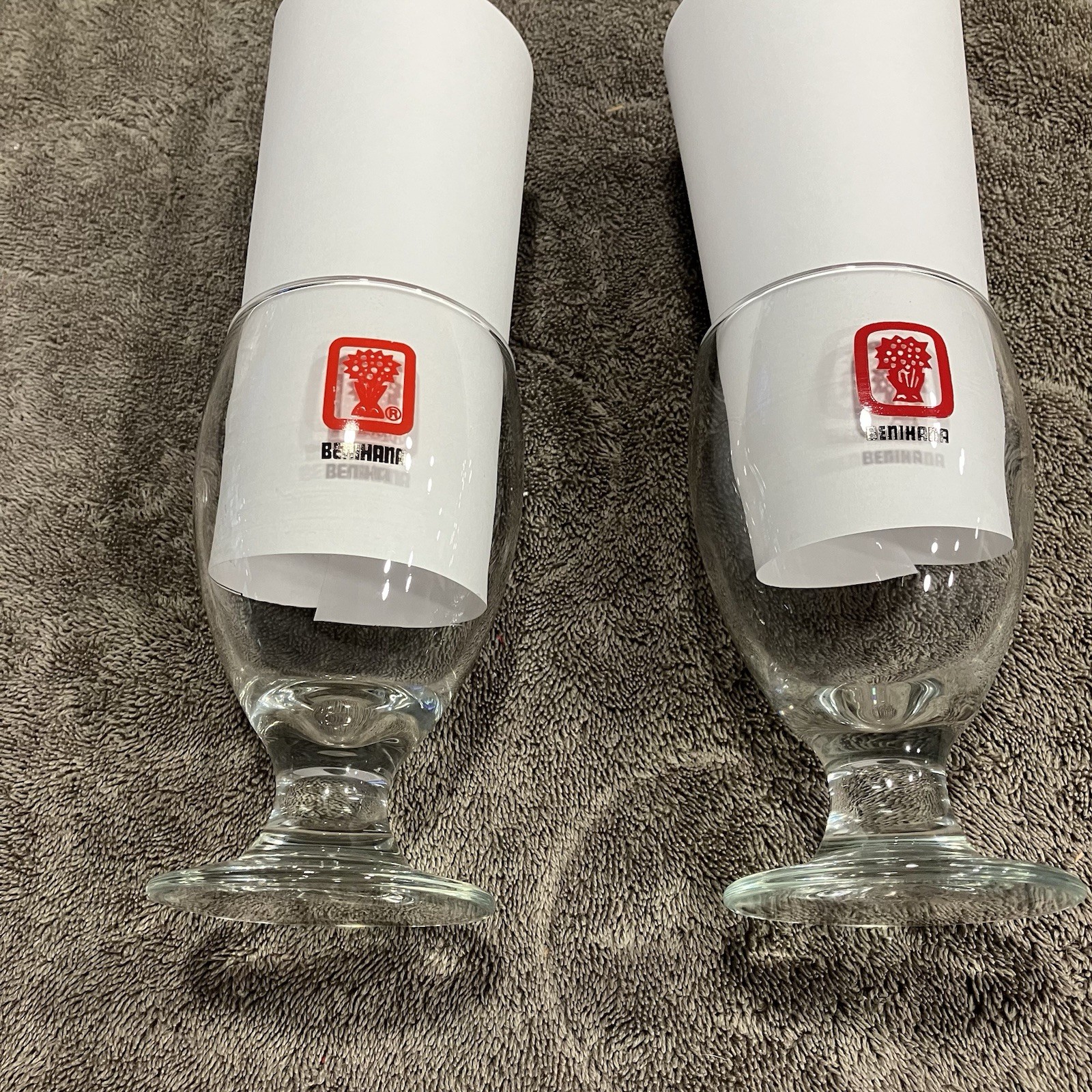 Lot of 2 Benihana of Tokyo Souvenir Footed Beer Glasses