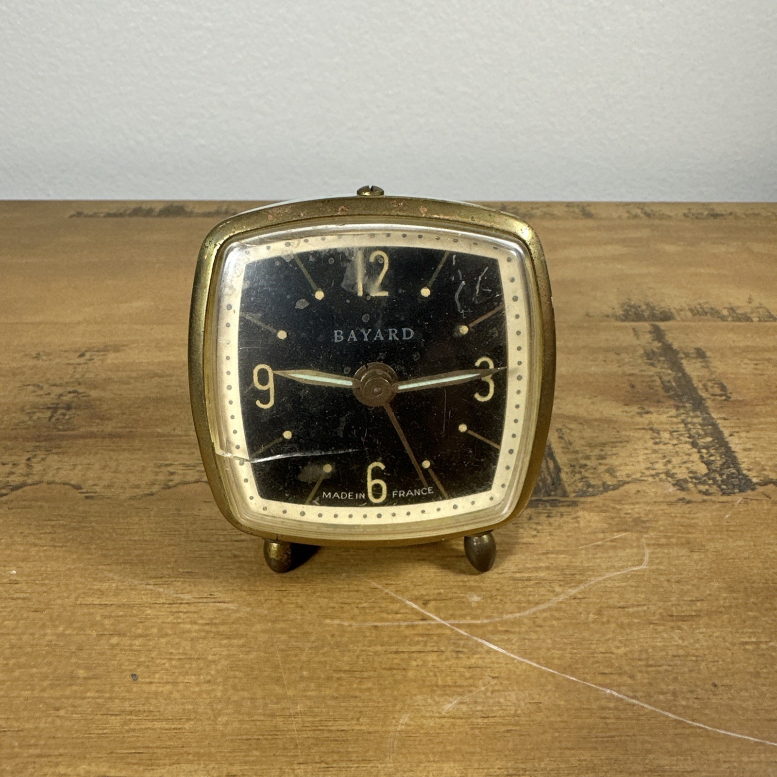 Mini VTG FRENCH MAKERS BAYARD Alarm Clock See Video Unknown If Works Assume not