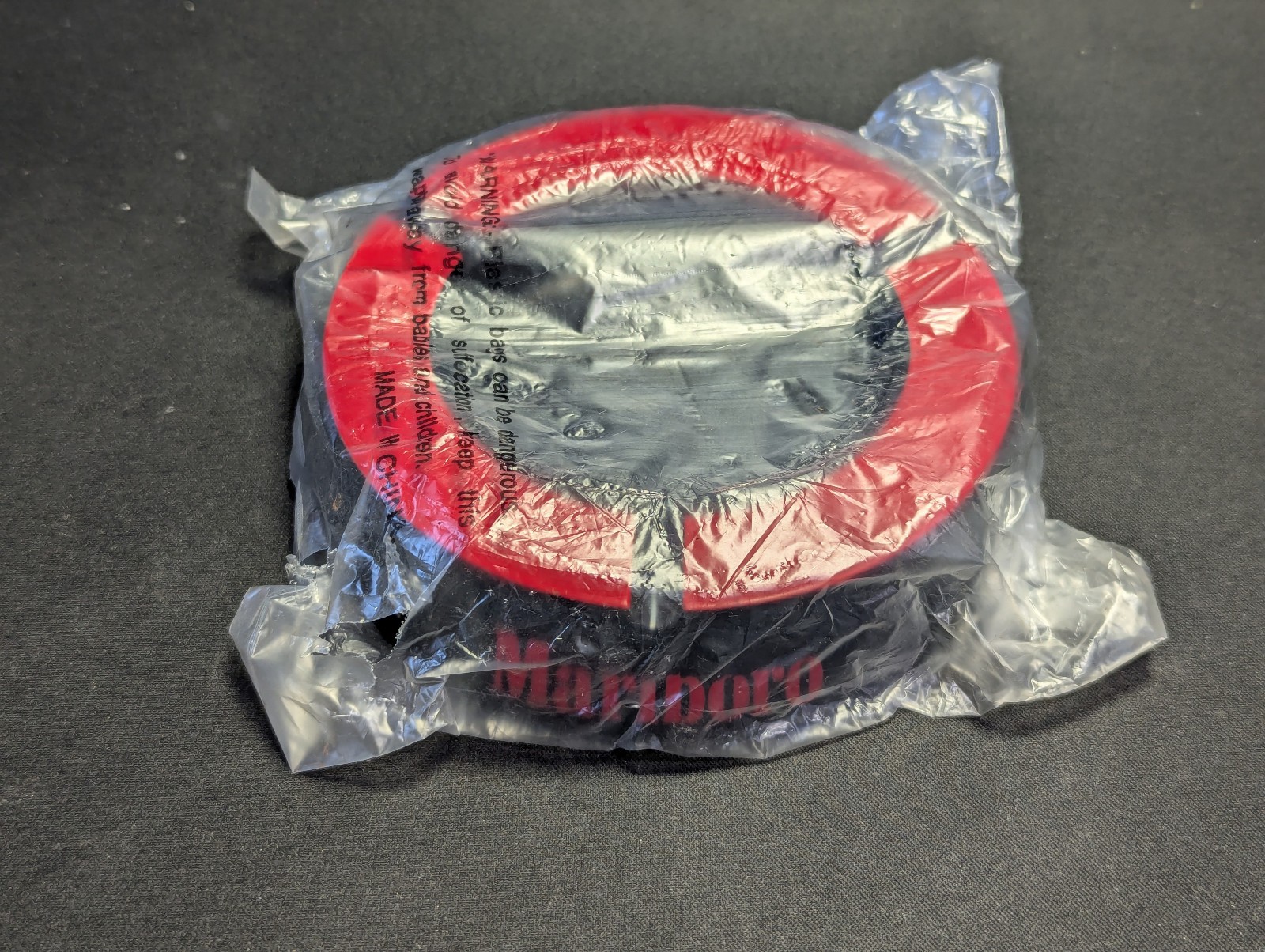 Vintage 5” Black & Red Plastic Marlboro Ashtray NIP