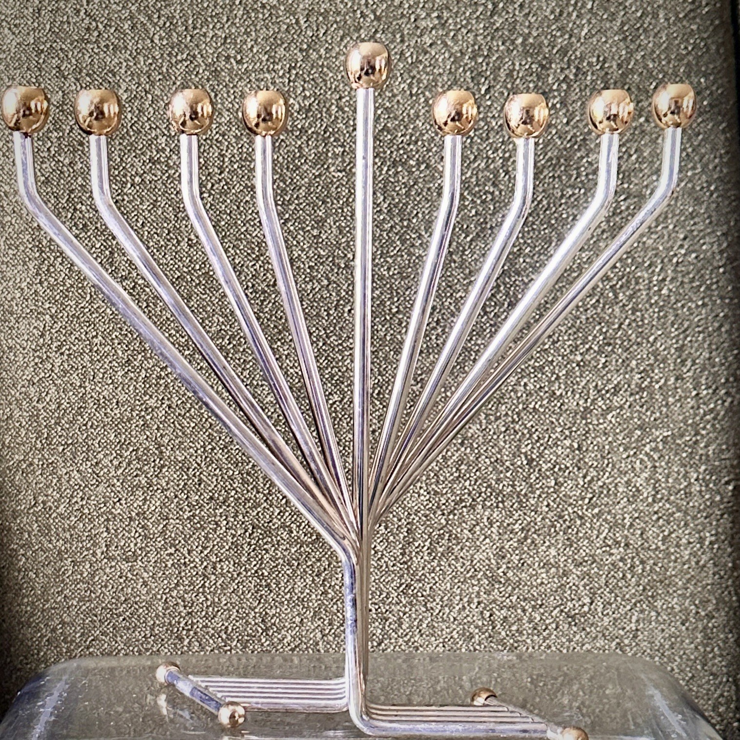 Vintage Karshi Original Kinetic Menorah Gold & Silver Plated Vintage Karshi Original Kinetic Menorah Gold & Silver Plated