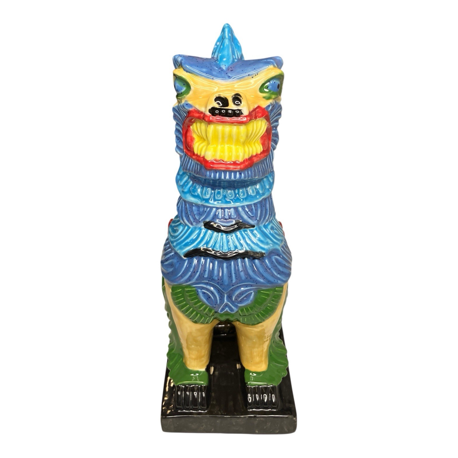 Vintage Chinese  Foo Dog Lion Hand Painted Ceramic Figurine