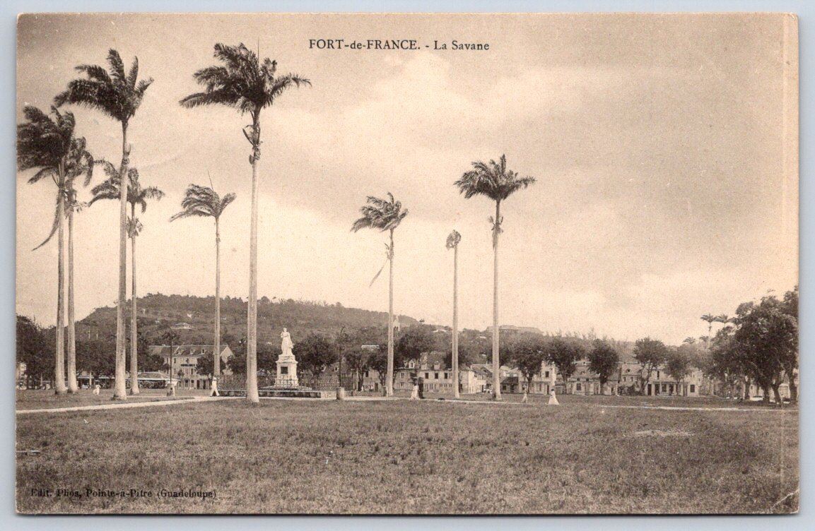 Antique Guadeloupe Postcard FORTDEFRANCE la Savane Park 1905