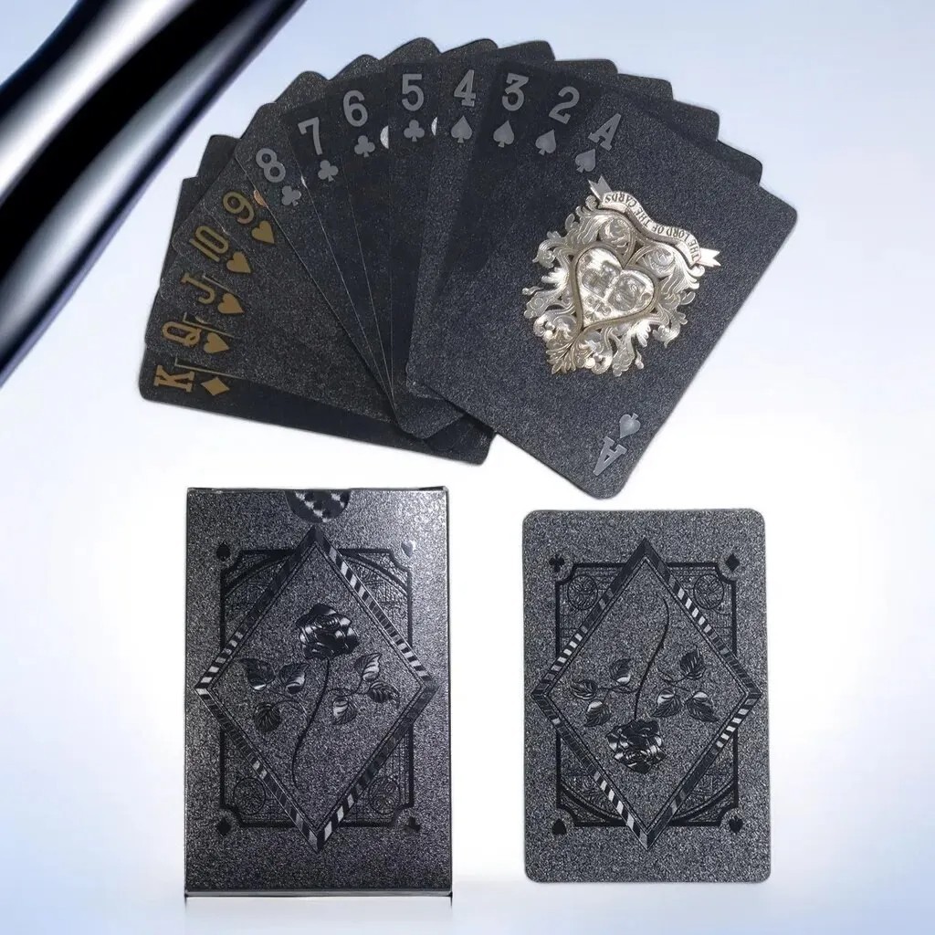 Diamond Waterproof Black Golden Cards Plastic Poker Playing HD Deck of Cards Diamond Waterproof Black Golden Cards Plastic Poker Playing HD Deck of Cards