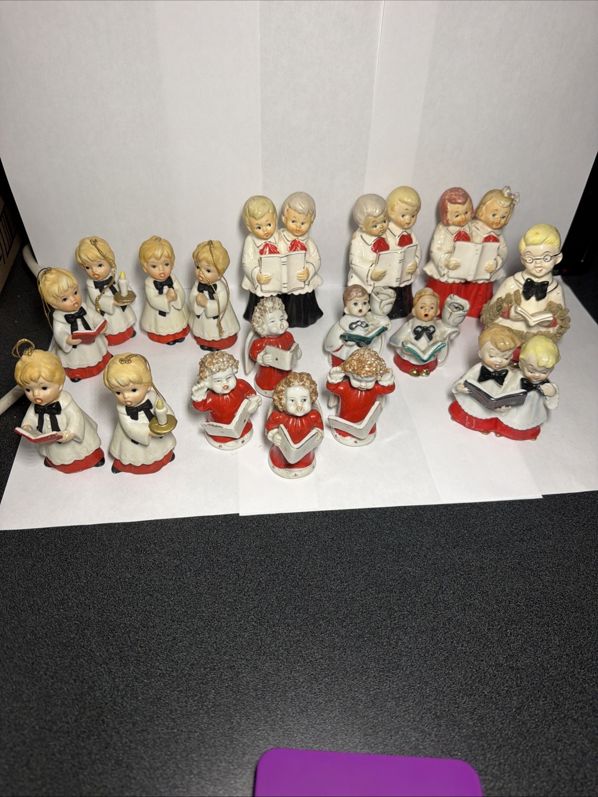 Vintage Japan Christmas Choir Carolers Ceramic Figurines Ornaments Lot of 17