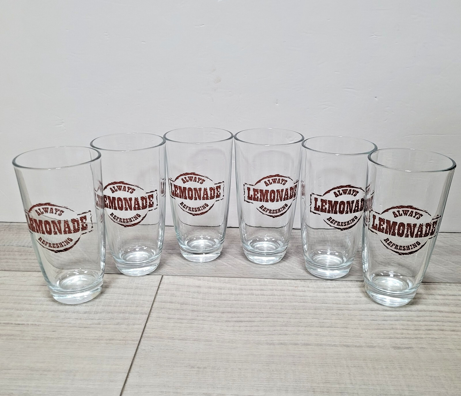 Vintage Crisa Libbey Country Folk Collection Tumblers Lemonade Glasses Set of 6