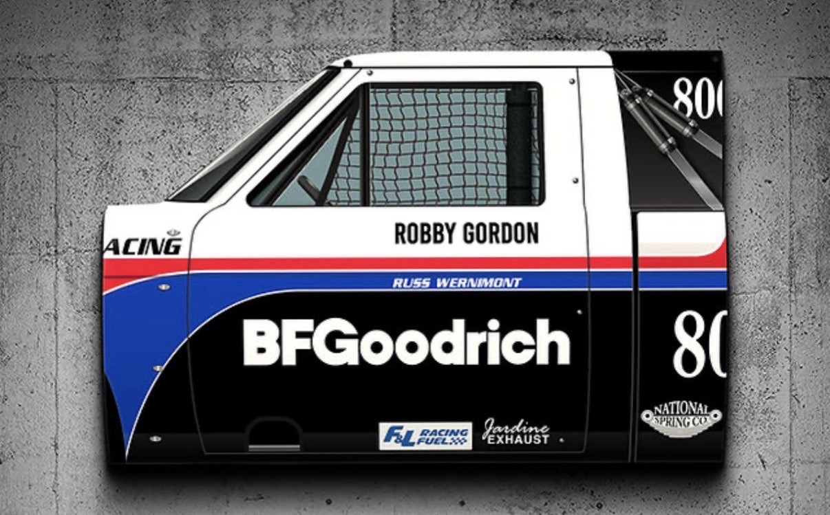 WOW Robby Gordon Russ 1989 Ford F-150 Off-road Racing Curved Sign WOW Robby Gordon Russ 1989 Ford F-150 Off-road Racing Curved Sign
