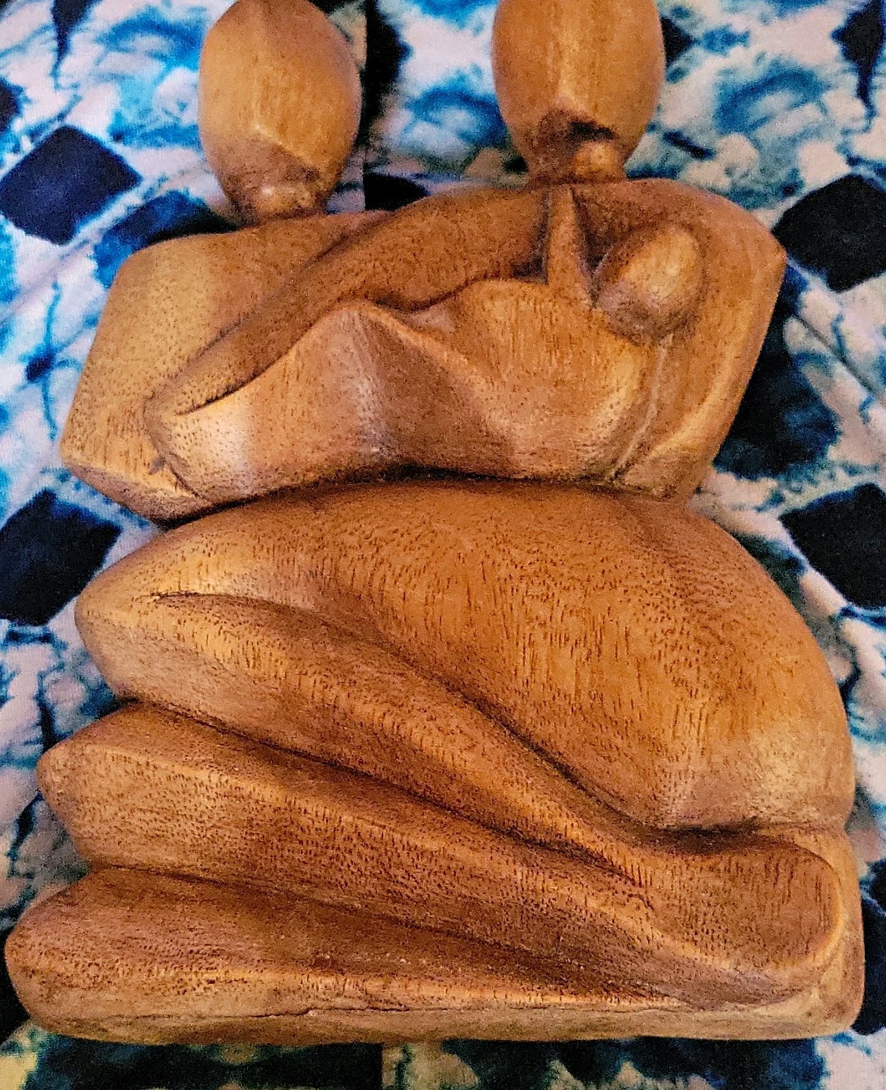 Vintage Abstract Wooden Family Sculpture | Hand Carved Suar Wood Family Figurine Vintage Abstract Wooden Family Sculpture | Hand Carved Suar Wood Family Figurine