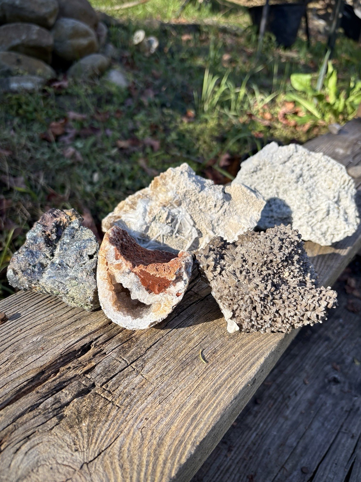 Large Natural Mineral Specimens Lot- Calcite Cluster, Galena, Agate Geode & More