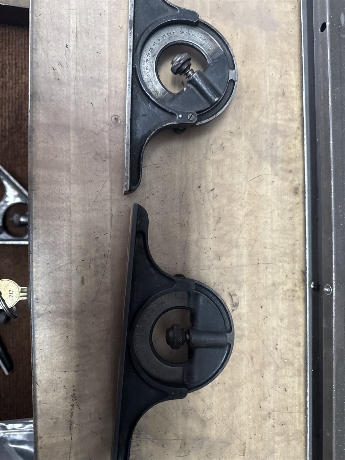 (2) Vintage Brown & Sharpe Machinist Protractor Head made in USA