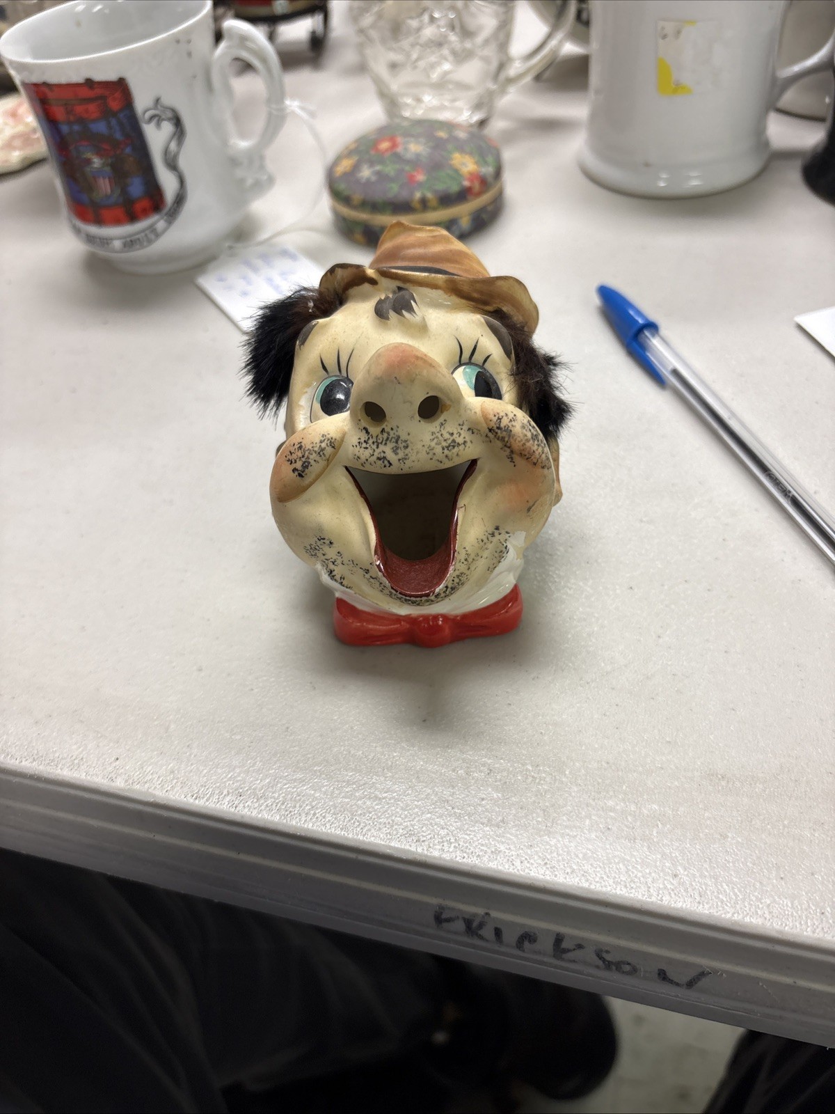 Vintage 1960\'s TILSO Ashtray Cermaic HOBO FIGURAL HEAD