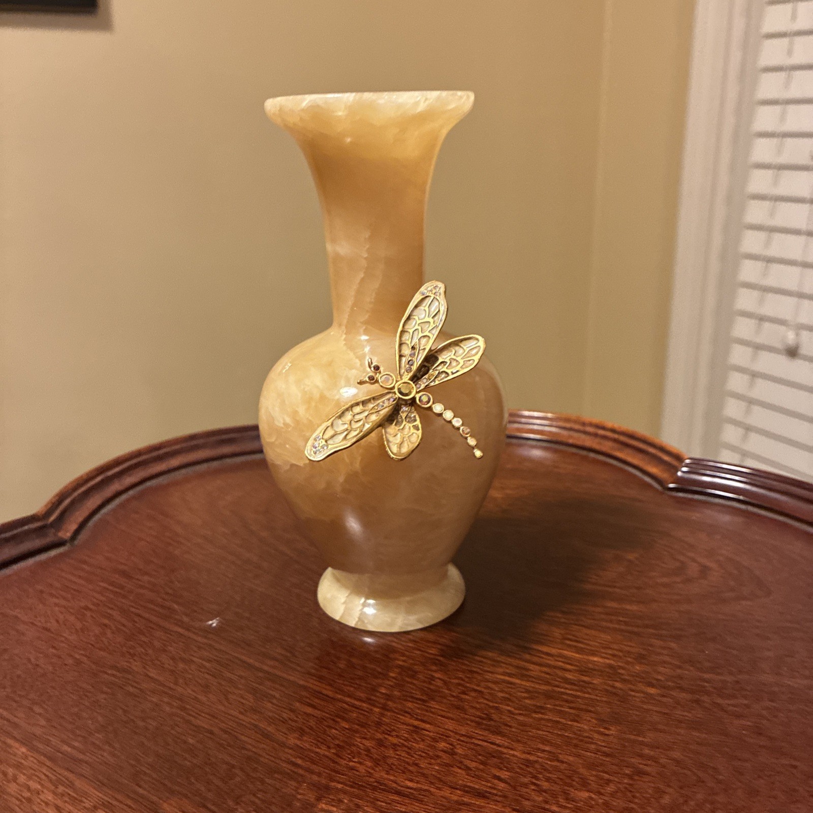 Jay Strongwater Onyx Dragonfly Swarovski Crystal Vase