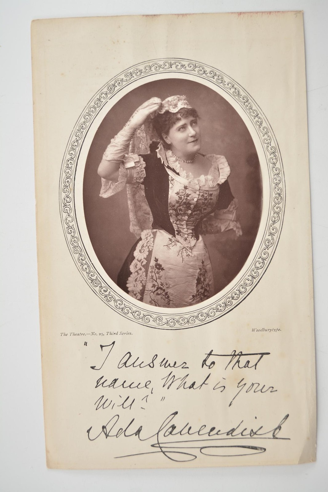 Ada Cavendish Actress the Theatre No 25 Third Series Costume c1880s VTG Photo