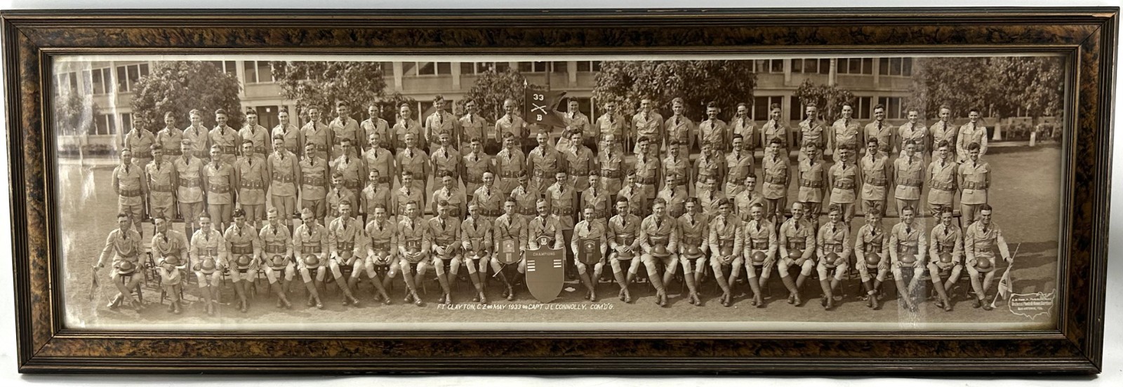 1933 US Army Comp. G 33rd Infantry Regiment Stationed - Fort Clayton Yard Photo