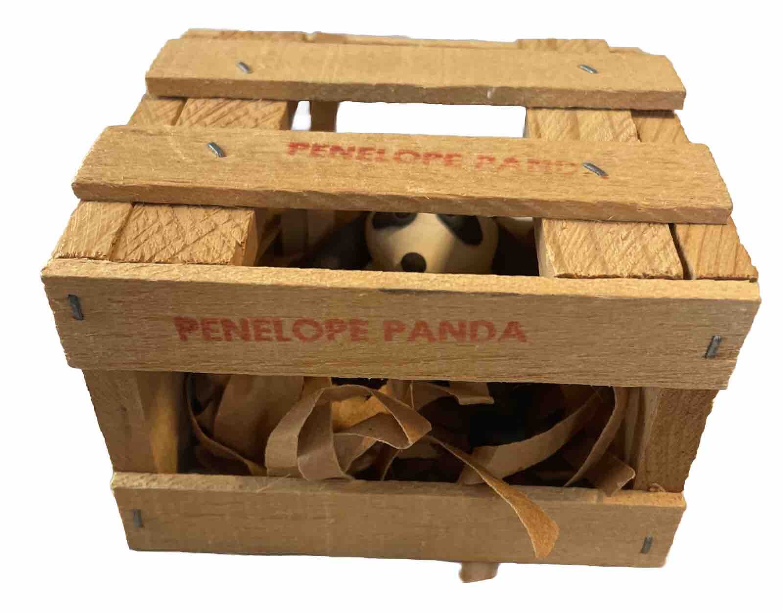 Vintage Clay Companions Penelope Panda In Her Original Crate St Paul MN 1980’s