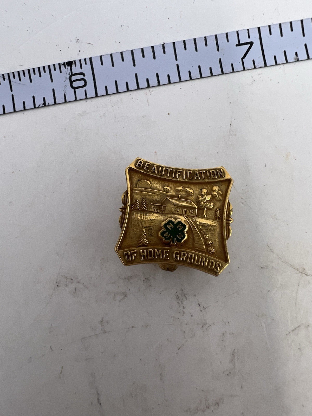 Vintage 4-H Beautification of Home Grounds 1/20 10K GF County Honor Pin