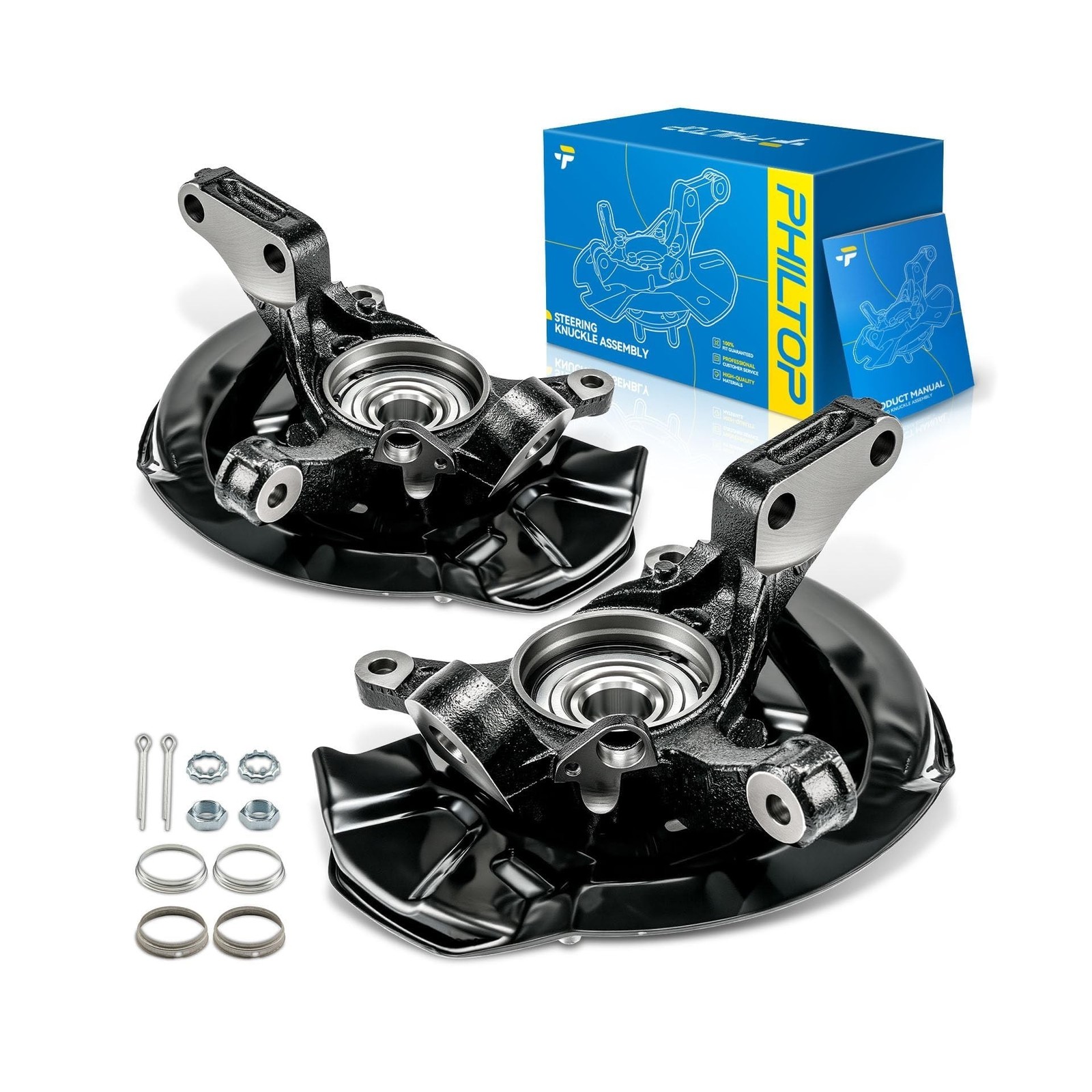 PHILTOP Front Steering Knuckle & Wheel Bearing Hub Assembly Fit for Toyota Ca...