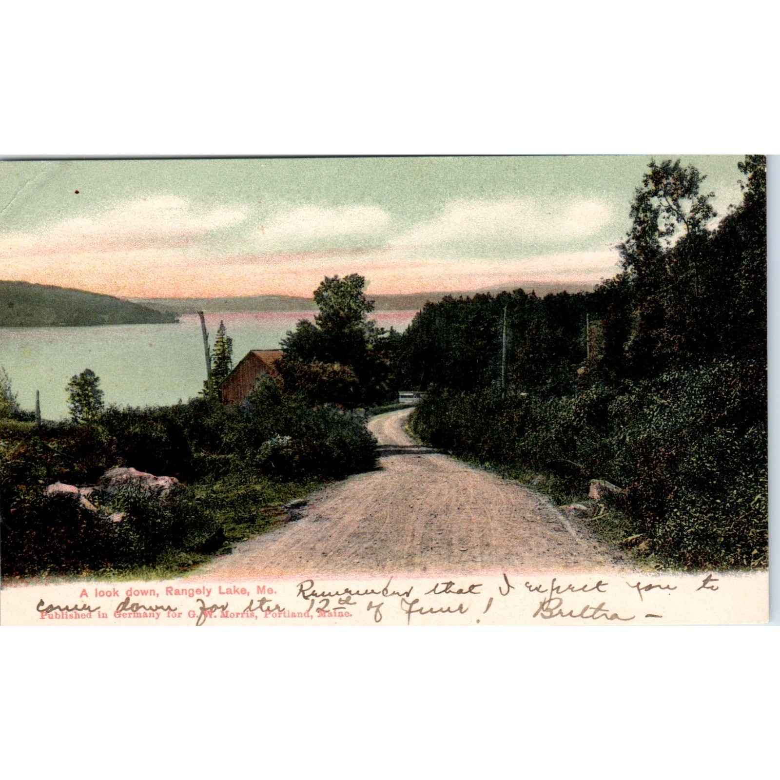 1906 A Look Down Rangeley Lake Maine Original Postcard PC10 1906 A Look Down Rangeley Lake Maine Original Postcard PC10