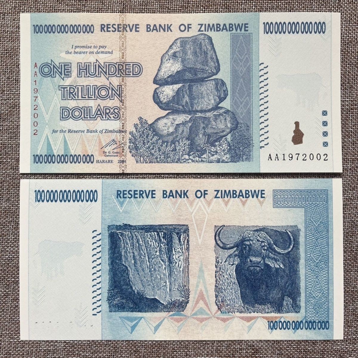 Zimbabwe 100 Trillion Dollar Banknote UNC Paper Notes Uncirculated Collection Zimbabwe 100 Trillion Dollar Banknote UNC Paper Notes Uncirculated Collection