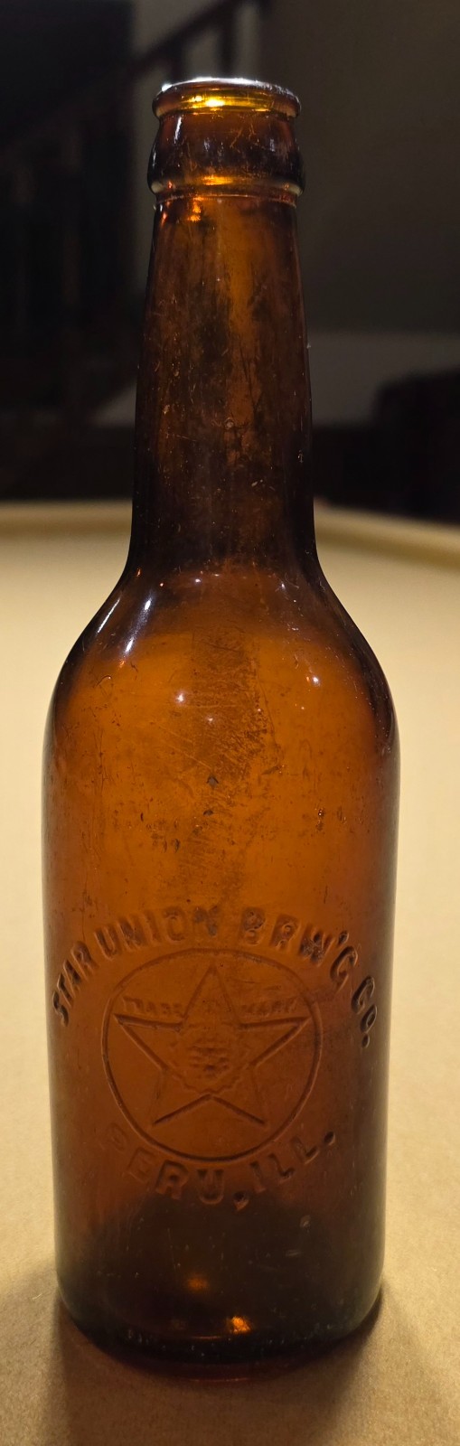 Vintage (Pre-Pro 1910s) STAR UNION BRW'G. CO. PERU, ILL. Amber Qt. Beer Bottle Vintage (Pre-Pro 1910s) STAR UNION BRW'G. CO. PERU, ILL. Amber Qt. Beer Bottle