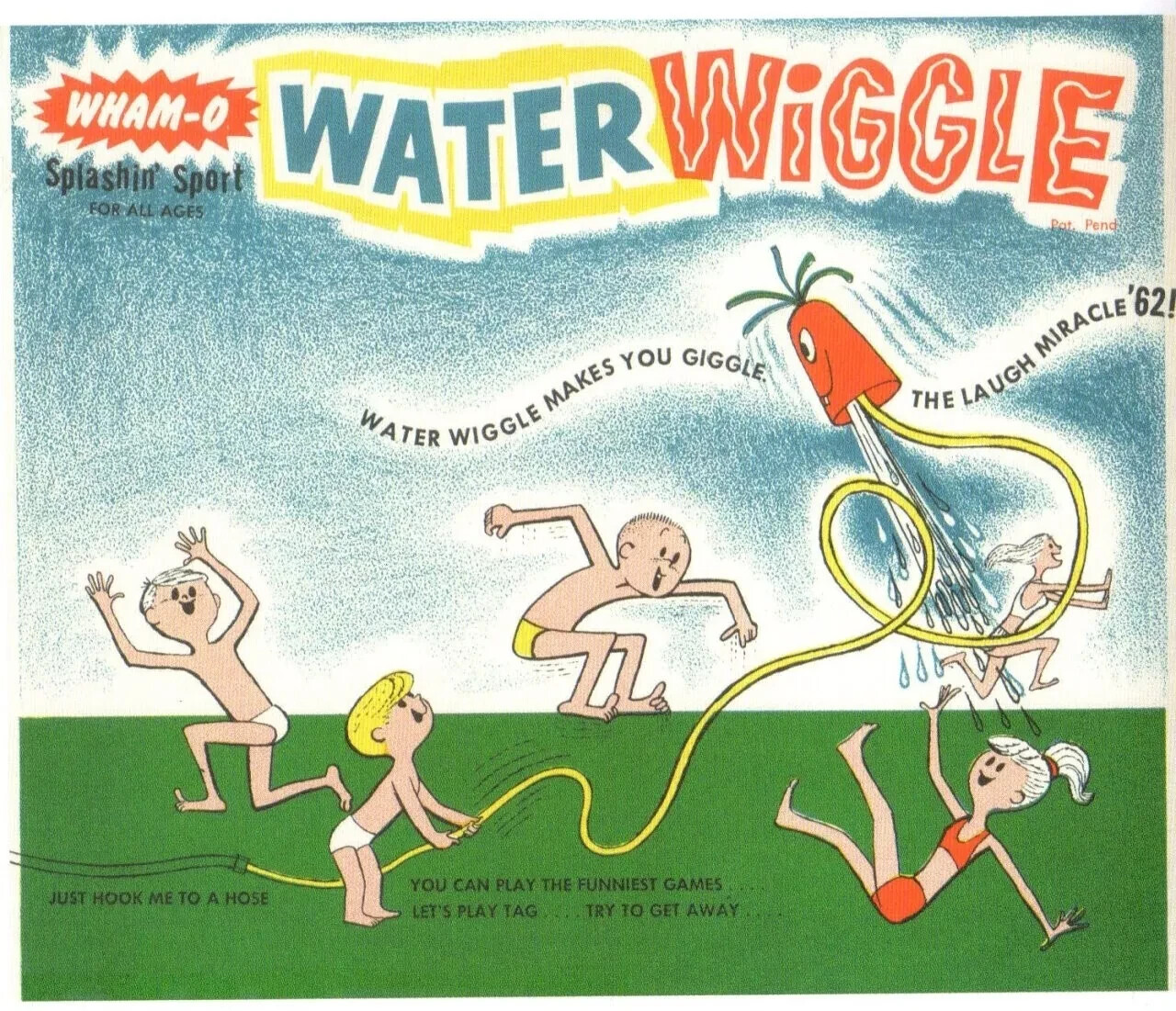 Vintage Wham-o Toys Water Wiggle Ad Reproduction Poster Print Advertising 17x12