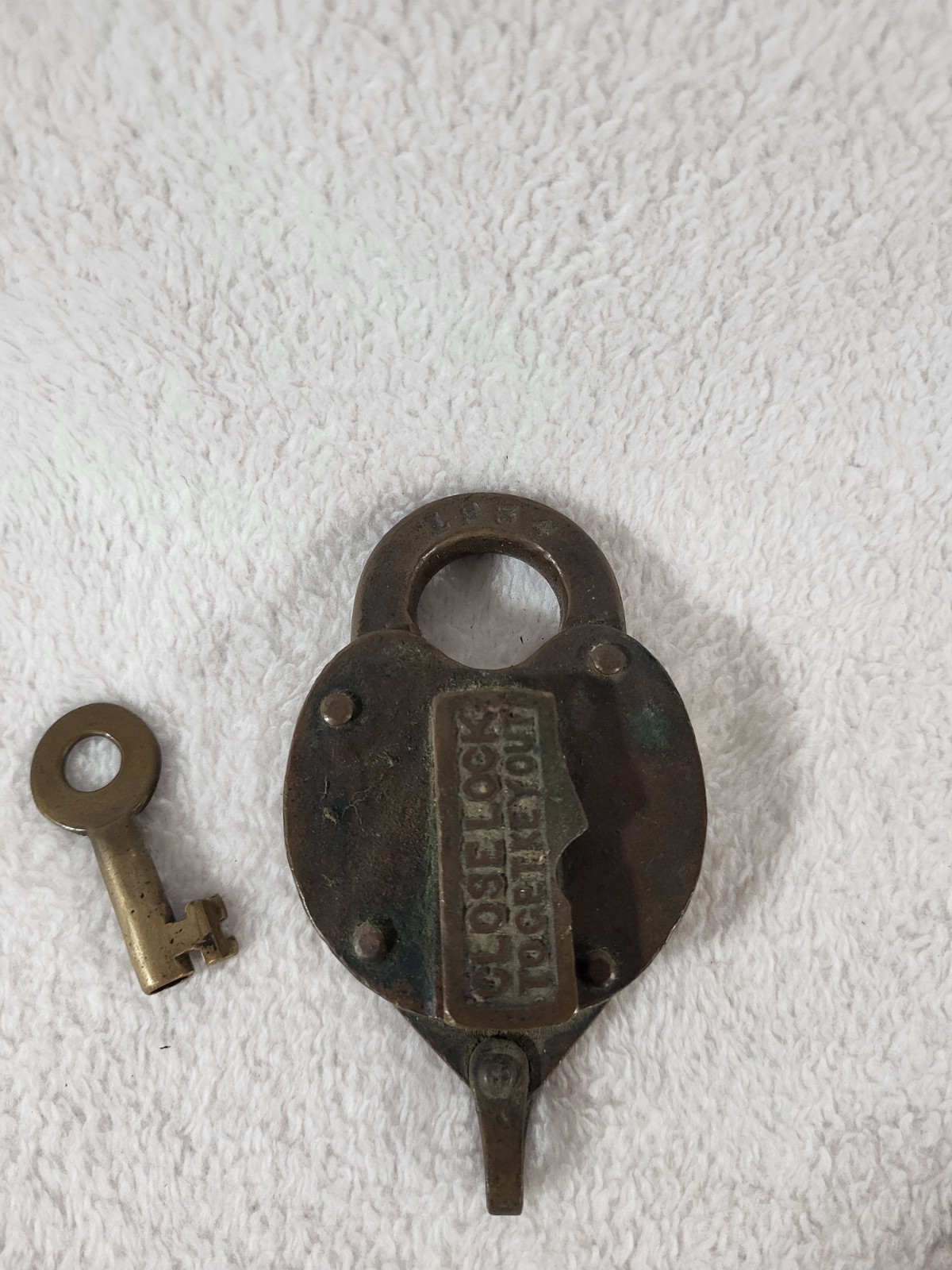 Antique 1934 Brass Heart Padlock With Key Working Climax Style Vintage Lock Antique 1934 Brass Heart Padlock With Key Working Climax Style Vintage Lock