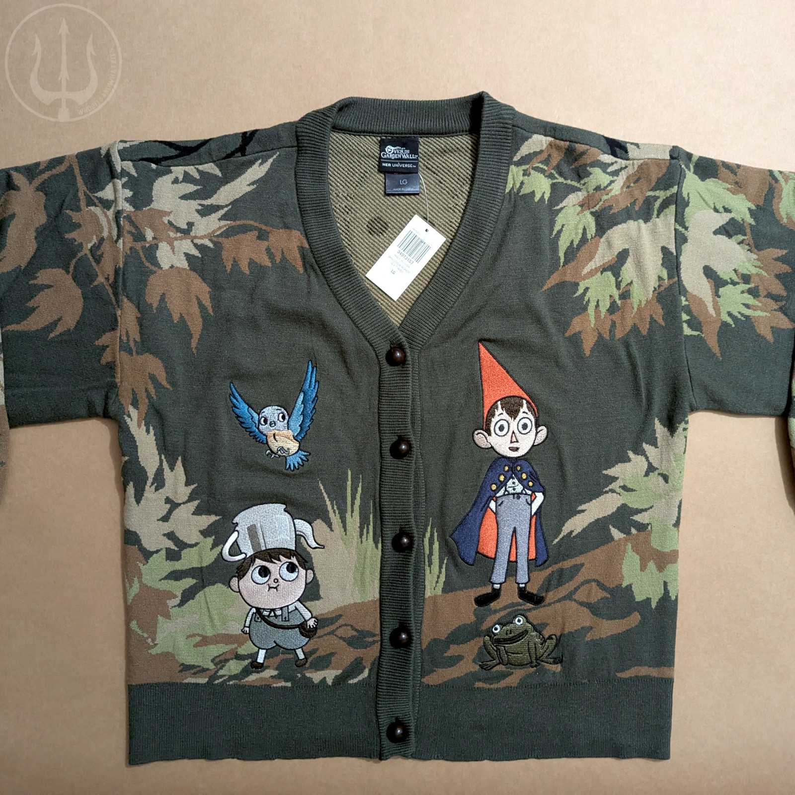 Over The Garden Wall Leaves Cardigan Sweater Large NWT Wirt Greg Beatrice Beast Over The Garden Wall Leaves Cardigan Sweater Large NWT Wirt Greg Beatrice Beast