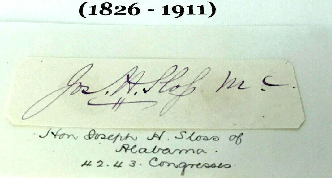 CIVIL WAR CONFEDERATE MAJOR 4th AL CAVALRY CONGRESSMAN MAYOR AUTOGRAPH SIGNED VF