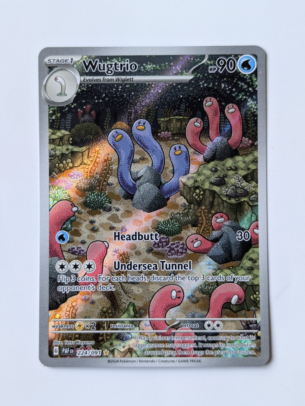 Wugtrio Illustration Rare Paldean Fates 224/091