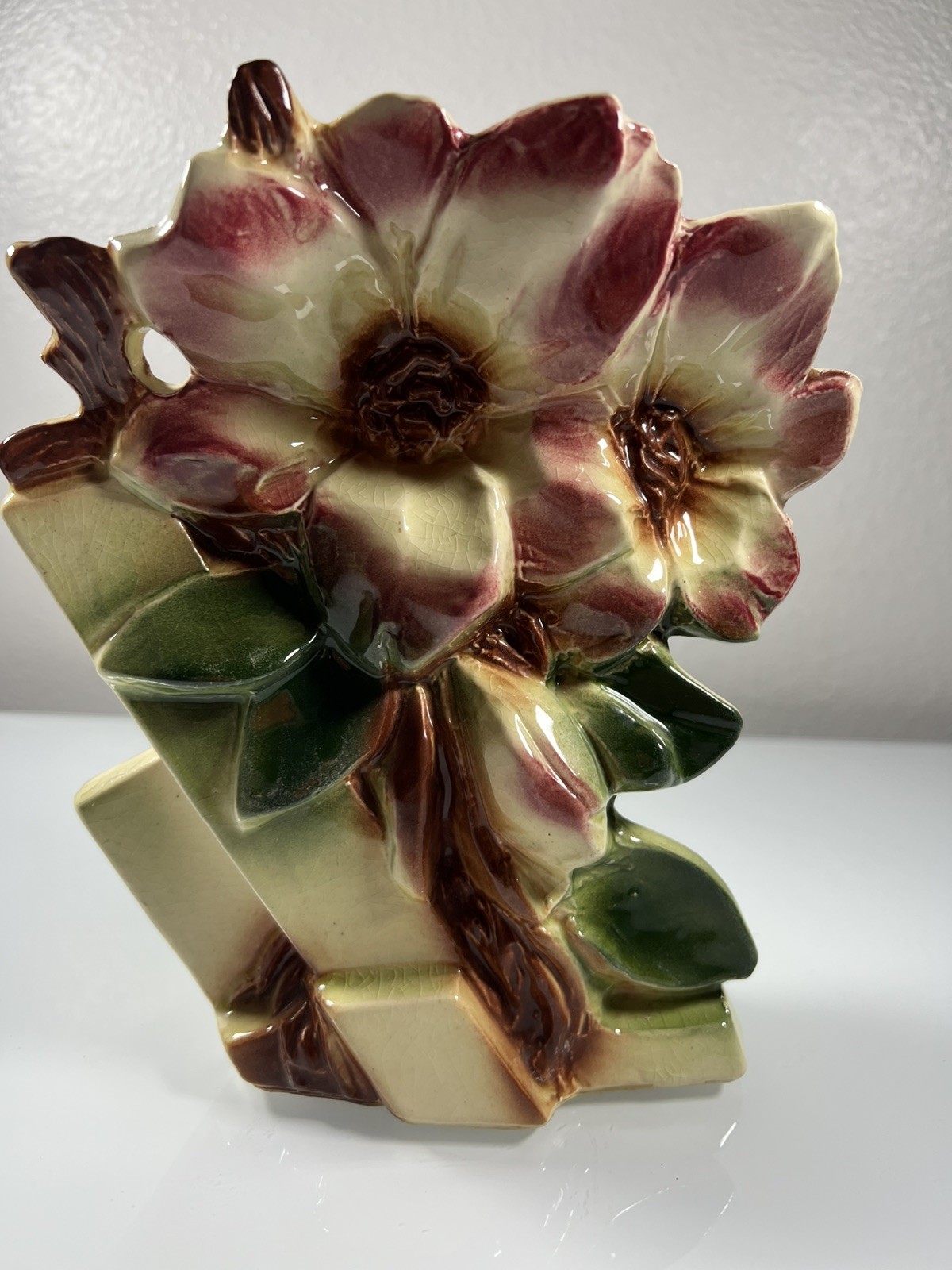 Vintage 1950s McCoy Pottery Magnolia Vase 8.5 Vintage 1950s McCoy Pottery Magnolia Vase 8.5